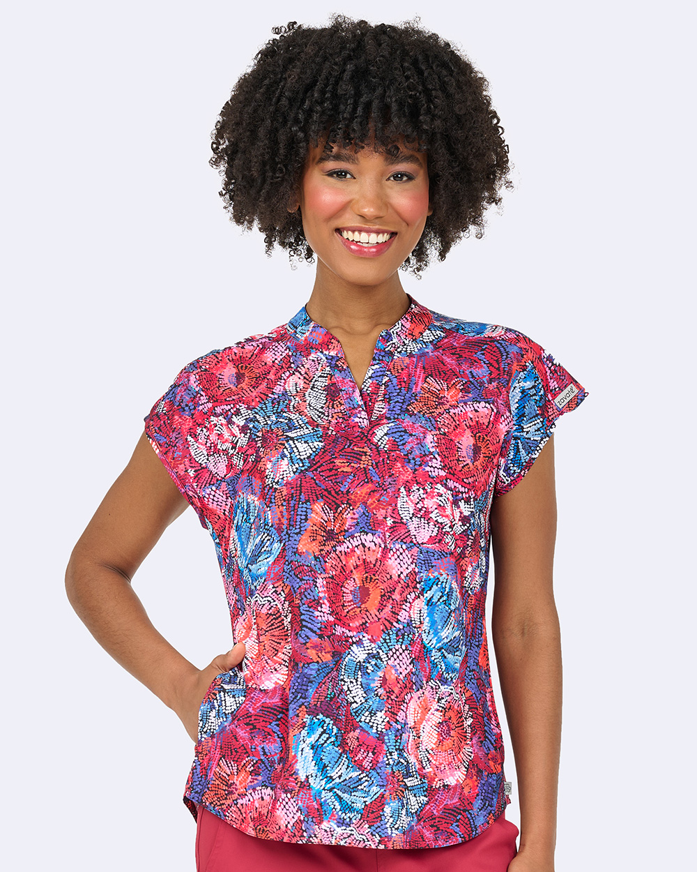 Diana Print Top - Tones of Red